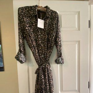 Olive Mix Flora Safari Shirt Dress